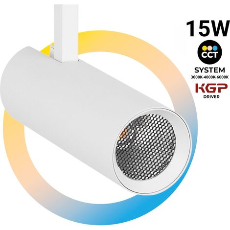 LED-Projektor für einphasige Schienen - CCT - 15W - CRI 90 -