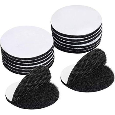 15 Pièces Noir Scratch Autocollant Double Face,Bande Auto-Adhésif, Adhesif Double Face Extra Fort, Rond (5 x 5cm) (1/4)