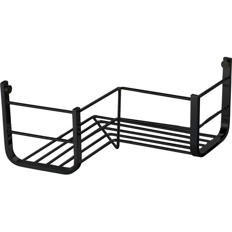 Jabonera rinconera de rejilla para atornillar Manillons Torrent  - Negro Mate (1/2)
