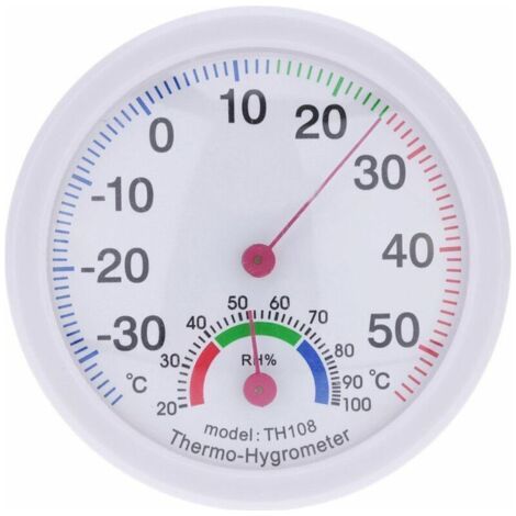 Innen- und Außenthermometer und Hygrometer in Form einer weißen Uhr