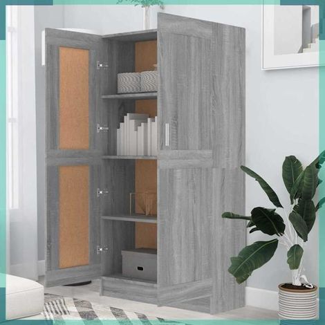 Bibliothèque - 815613 - Sonoma gris - Bois d'ingénierie (panneaux de particules) - 82,5x30,5x150 cm (1/5)