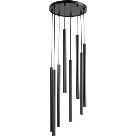 Suspension moderne ronde noire Sopel 8xG9 Sigma Ø30 (1/4)