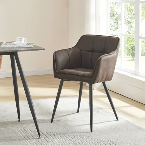 Chaise de salle à manger Birmingham velours 81 x 57 x 53 cm marron foncé [en.casa] (1/5)