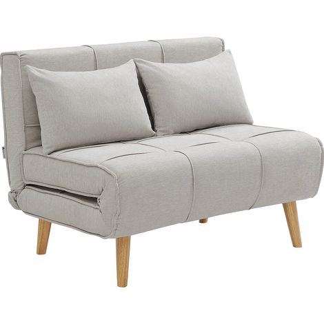 Fauteuil convertible 110 cm en tissu gris clair CHILA (1/5)