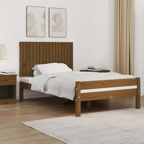 Tête de lit murale - Design industriel - Pour Lit adulte - Marron miel 108x3x60 cm Bois massif de pin Chic-863246 (1/5)