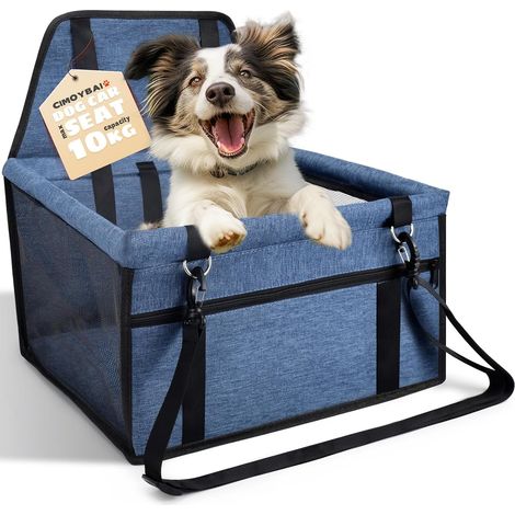 Hundeautositz, extra stabil, für kleine bis mittelgroße Hunde, Oxford-Gewebe, atmungsaktiv, waschbar, faltbar (Marineblau) (1/5)