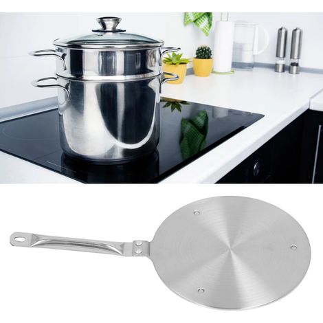 Accessoires de cuisine, plaque de conduction thermique pour plaque à induction avec poignée, adaptateur pour plaque à induction, conduction magnétique et transfert de chaleur, 20 (1/5)