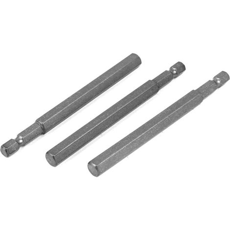 Embouts de tournevis hexagonaux Aexit, longueur 100 mm, pointe de 8 mm, gris, lot de 3 (1/3)