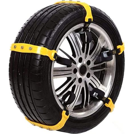 Lot de 5 chaînes à neige antidérapantes pour pneus de voiture - Ajustement universel - Antidérapantes - Pour traction d'urgence de 185 mm à 295 mm