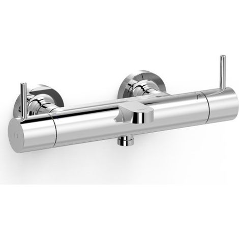 Robinet thermostatique mural pour baignoire et douche avec leviers ergonomiques PMR Chrome - TRES 19027410