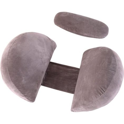 Almohada de embarazo，Almohada de lactancia en forma de J，soporte para el vientre，las piernas y la espalda，lavable y extraíble (gris oscuro) (1/5)