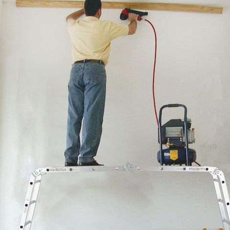 Todeco – Échelle télescopique 6 en 1 – Hauteur réglable 1,25 à 4,78 m – Charge maximale 150 kg – Alliage aluminium – Norme EN 131