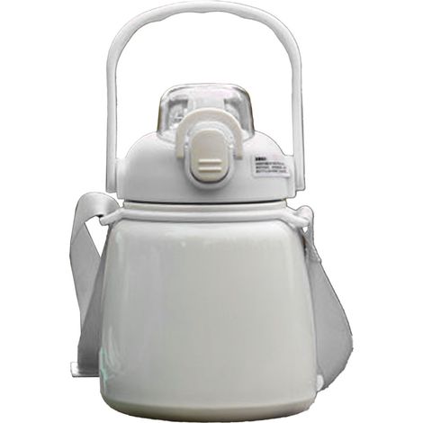 Bouteille isotherme 650ML en acier inoxydable 304 avec paille pour extérieur bureau école blanc (1/5)