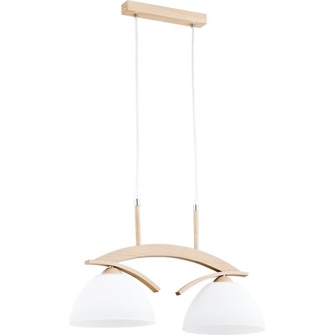 Suspension scandinave bois blanc 2xE27 15W FLOP Alfa (1/2)
