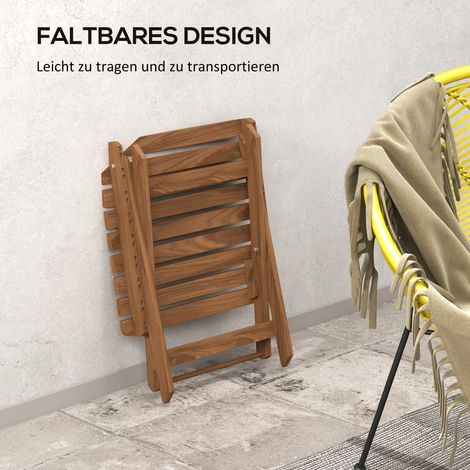 Ensemble de salon de jardin, 2 tables rabattables en acacia, 45 x 45 x 45 cm, aspect teck (1/4)