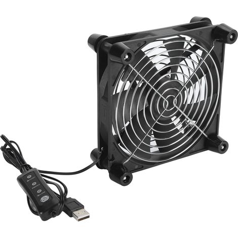 Ventilateur d'ordinateur 140 mm, 3 vitesses, alimentation USB 5 V, 2800 tr/min, portable, pour boîtier d'ordinateur, tablette, récepteur TV, routeur ou enregistreur numérique. (1/5)