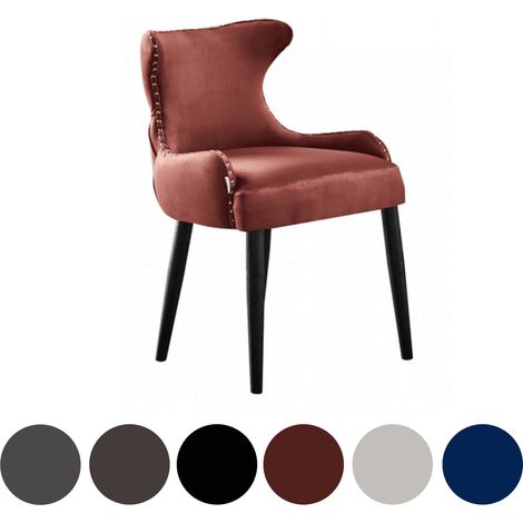 Silla de comedor individual de terciopelo Oxford LUX - Silla tapizada para comedor, cocina - Rojo (1/5)