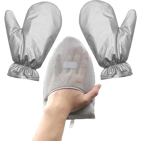 Ensemble de repassage lot de 3 pièces avec table à repasser portable mini table et gant vapeur gris résistant à la chaleur lavable idéal pour les voyages (1/5)