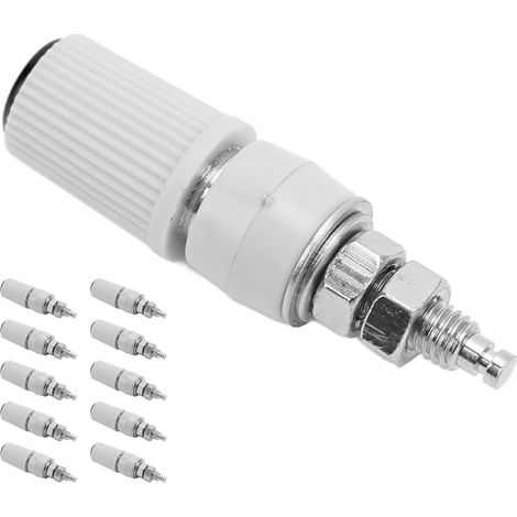 Lot de 10 cosses bananes M5 de 4 mm, femelles en cuivre nickelé, noires, adaptées aux équipements électroniques. (1/5)