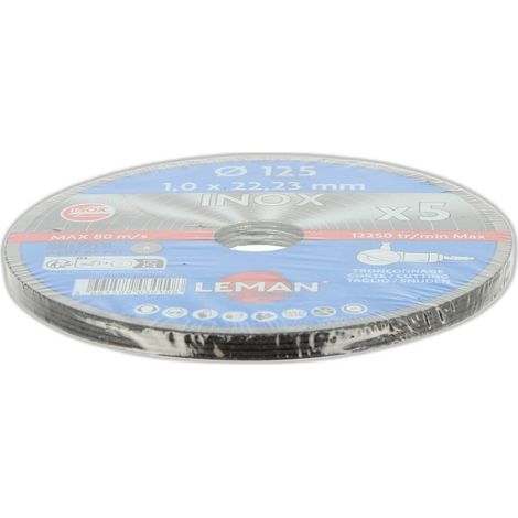 DISQUE TRONCONNAGE INOX 125X1.0X22.23 F41 LOT DE 5 - 1251049.05 - LEMAN (1/5)