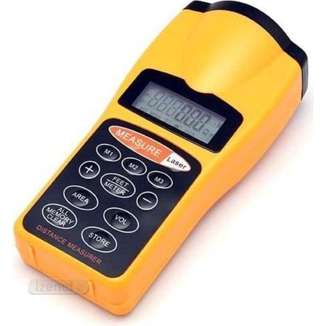 Télémètre Mètre Ultrason avec Pointeur Laser 18m (1/4)