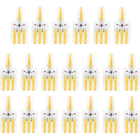 20 Pièces Connecteur SPL Type T, Jonction 1 Entrée 3 Sorties, Borne à Encliquetage pour Câbles (Jaune) (1/5)