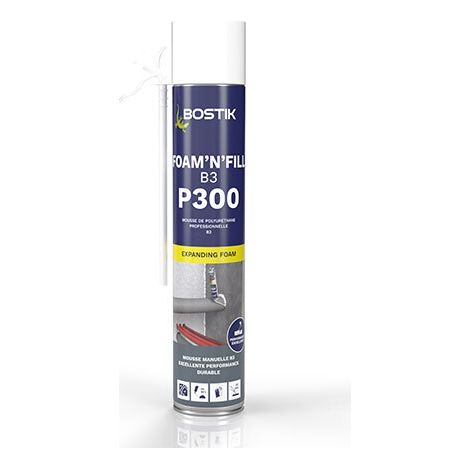 Bostik P300 FOAM'N'FILL B3 – Mousse Polyuréthane Haute Performance – Isolation Thermique & Acoustique – Adhérence Multi-Supports – Aérosol 750 ml (1/4)