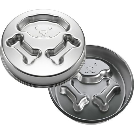 Stainless Steel Anti-Glutton Dog Bowl for Medium and Large Dogs 22 x 22 x 4 cm Silver (1/5)