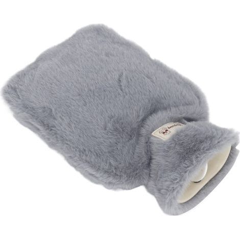 Bouillotte en Peluche 1000ml avec Couverture Lavable, Texture Antidérapante pour Bureau ou École, Gris Clair (1/5)