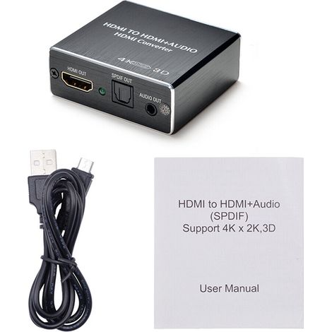 HDMI 4K2K Stereo Audio Converter Extractor to HDMI + 3.5mm Optical SPDIF