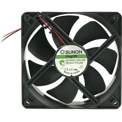 Lüfter 24Vdc Maße 120x120x25mm 2 Drähte Reibung 5W Sunon