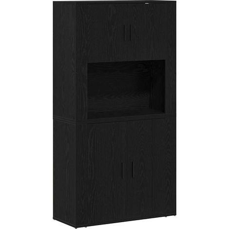 Maison Exclusive - Credenza Rovere Nero 80 x 33 x 150 cm Legno multistrato
