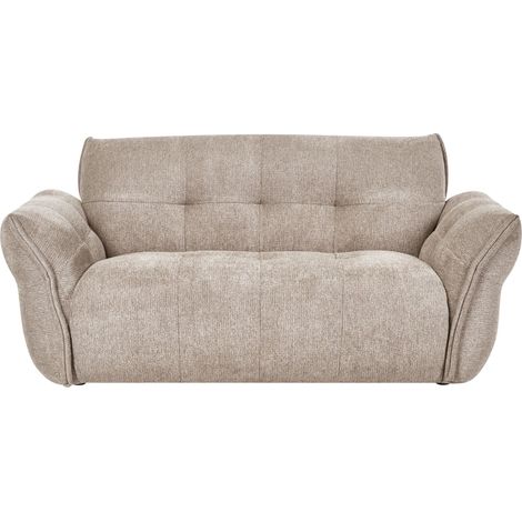 Sofa 2-Sitzer HALBA Stoff Taupe