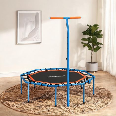 Trampoline de fitness pliable avec guidon réglable 128 x 120 cm (1/5)