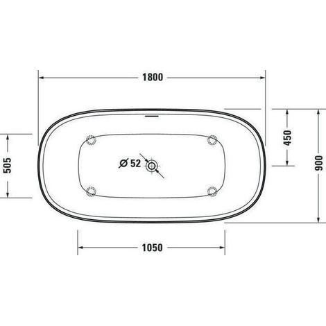 Duravit Zencha Oval-Badewanne, freistehend, nahtlose Verkleidung, (1/5)