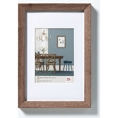 walther design noce 18 x 24 cm con passe-partout, cornice legno Fiorito EF824N (1/4)