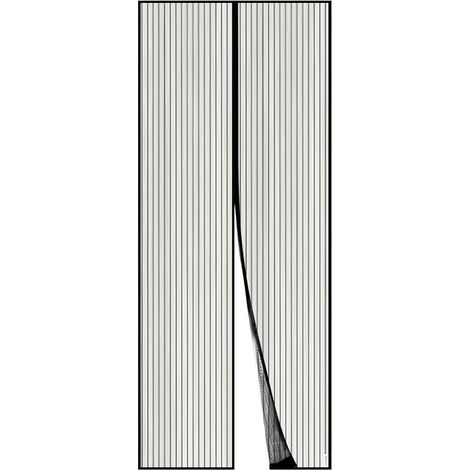 Moustiquaire Magnétique Pour Porte , Rideau en Maille, Joint Magnétique de Haut en Bas avec Fermeture Automatique, Maintient l'air frais à l'intérieur (90x210cm, Noir) (1/5)