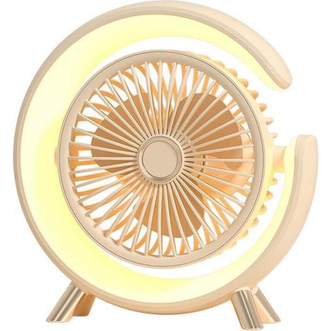 Ventilateur de table - - Modèle USB - 2000 mAh - 5 vitesses - Beige (1/5)