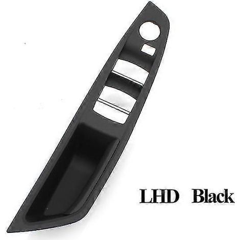 Cache de poignée de porte intérieure côté conducteur (LHD/RHD) pour BMW Série 5 F10 F11 F18 520 523 525 528 530 - Noir, beige, gris, rouge, marron - Poignée de porte intérieure - Noir (LHD) (1/5)