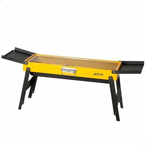 Aktive 63123 Klappbarer Holzkohlegrill Gelb 65 cm