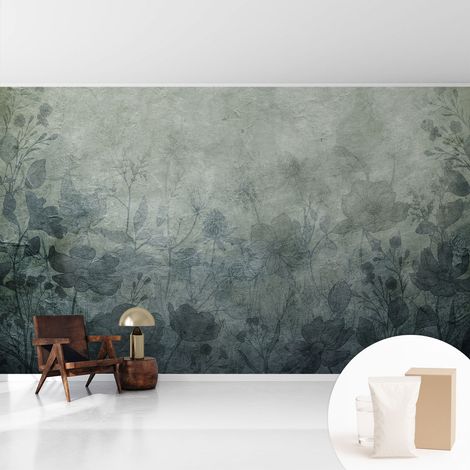 Tapete Vliestapete mit Kleber für Wohnzimmer Schlafzimmer Küche - Wanddekoration Pflanzliche Eleganz 416x254 cm (1/5)