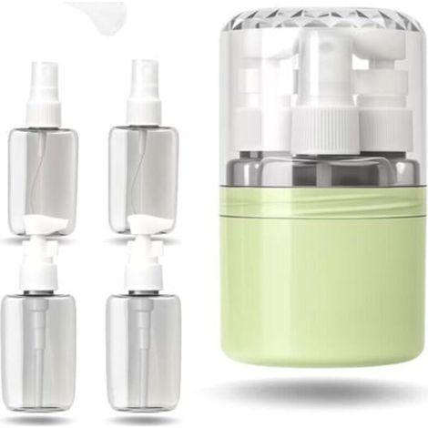 4 in 1 Travel Dispenser, Portable Refillable Bottles for Shampoo Lotion Cream and Shower Gel, Leakproof Design Suitable for Travel and Vacation (1/5)