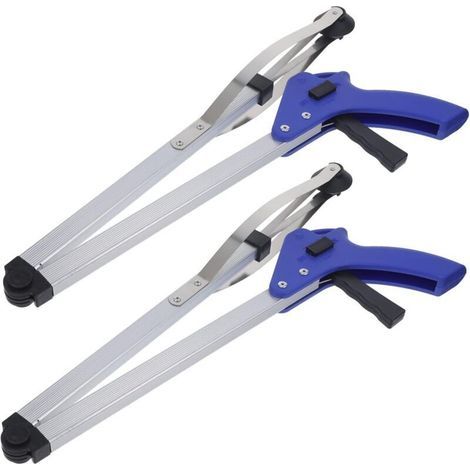 Pelle à déchets pliable en aluminium, outil à poignée ergonomique, 2 pièces pour le nettoyage du jardin et des espaces extérieurs, aide pour les personnes âgées et les personnes handicapées. (1/4)