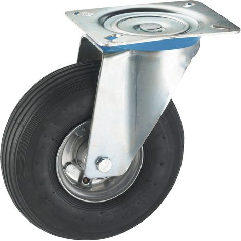 Lenkrolle Luftreifen-Rad ø 200 mm Transportrolle Tragkraft 75 kg Stahlblech (1/2)