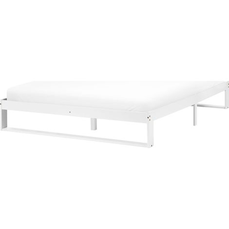 Bed Frame White Pine Wood EU King Size without Headboard 5ft3 Minimalist TALAIRAN (1/5)
