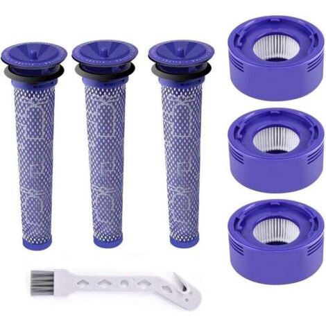 Filtri per Dyson V7 e V8, filtri di ricambio per aspirapolvere Dyson, Absolute e Animal, 3 post-filtri HEPA e 3 pre-filtri per Dyson V7 e V8