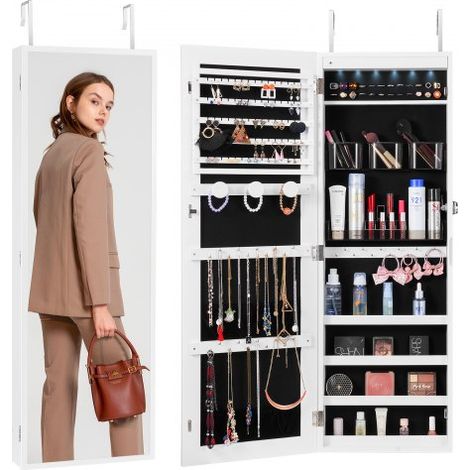 Armoire à Bijoux Mural 108 cm Organisateur de Bijoux avec Miroir (1/5)
