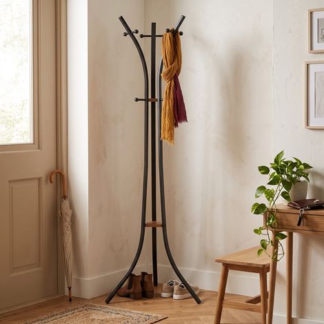 Porte-manteau sur pied 9 patères Eddie Noir (1/5)