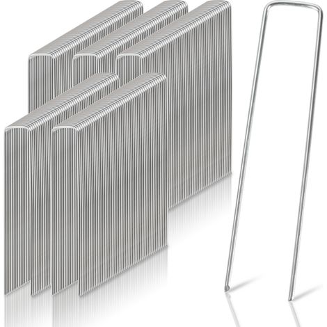 EINFEBEN 50-1000pcs Piquets de Fixation en Acier Galvanisé, Ø2,8mm, pour Toile de Paillage, Treillis - 250x