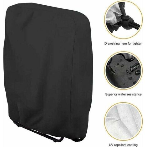 Housse De Protection Pour Chaise Longue Pliante, Housse Transat Jardin Anti-Poussière, Imperméable, Anti-Uv, Housse Relax Jardin 210d Oxford Pour Fauteuil Relax, W71×H110cm (Noire) (1/5)